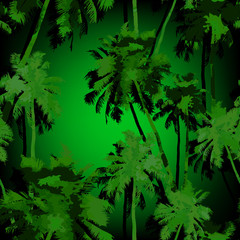 Pattern from watercolor palms