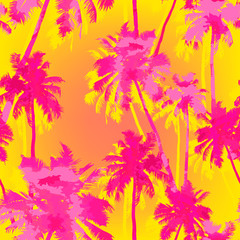 Obraz na płótnie Canvas Pattern from watercolor palms