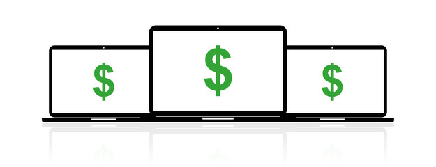 Laptop Banner - Dollar Währung