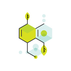 Vector Icon Style Illustration Logo of  Data, Nano Bio Technologies, Chemistry, Synthetic Biology and Science, Isolated Element for Web and Mobile