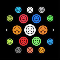 Modernes UI design - trauriges Gesicht