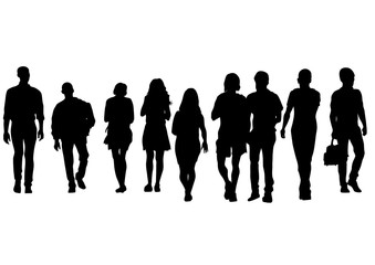 Big crowds people on white background