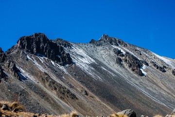 Mountain with blue sky at Nevado de Toluca Mexico