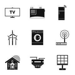 Smart home devices icon set, simple style