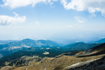 high level view from nevado de toluca's top mountain