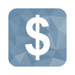 Low Poly Button - dickes Dollarzeichen