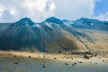 Mountains with cloud shadows at Nevado de Toluca Mexico