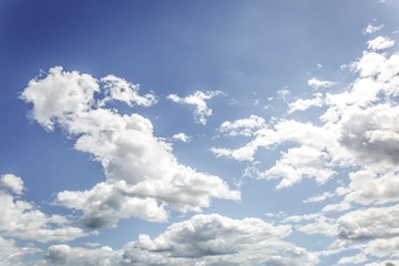 Beautiful clouds in a sunny summer sky