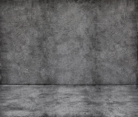 Cement wall and floor for a pattern, gray abstract background