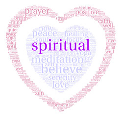 Spiritual word cloud on a white background. 