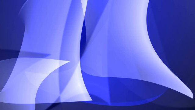 Blue Art background with bendy shapes in motion.