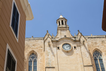 Fototapeta na wymiar Menorca cathedral landmark on a summer sunny day