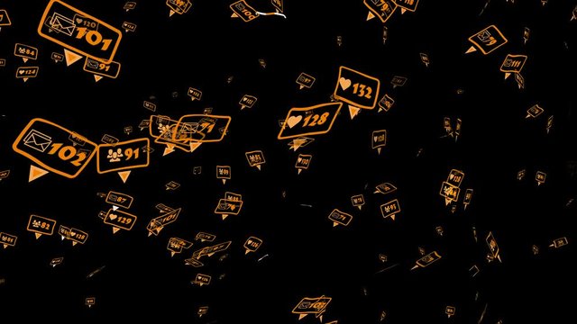 Social media concept: friends, like, messages, followers etc. 