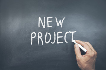 Fototapeta premium man written new project text