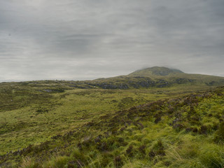 Fototapeta na wymiar Mountain peak in Connemara National Park, Galway, Ireland