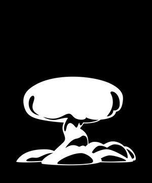 Explosion Icon Vector. Mushroom cloud, silhouette.