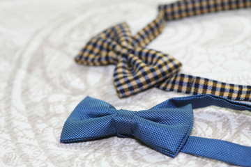 bowties lying on white background