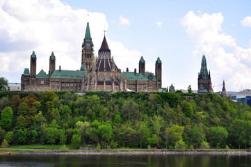Fototapeta na wymiar Parliament Buildings and Library, Ottawa, Ontario, Canada.