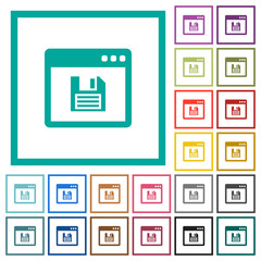 Obraz na płótnie Canvas Save application flat color icons with quadrant frames