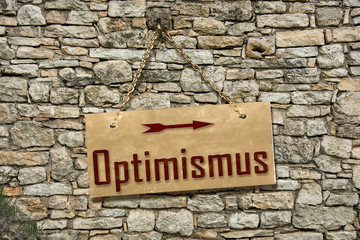 Fototapeta premium Schild 235 - Optimismus