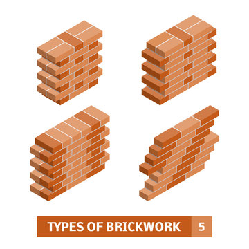Isometric brick course patterns