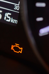Engine check warning sign