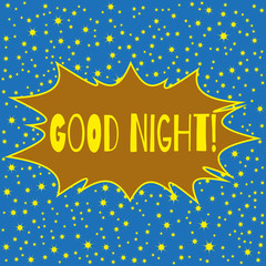 Wish Good night! Background with stars.