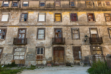 Abandoned buildings in the old part of Porto, Portugal.