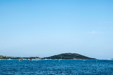 relaxing view with water and natural elements in a sunny day Europe