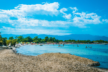 relaxing view with water and natural elements in a sunny day Europe