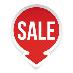 Sale label red with arrow