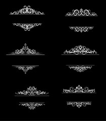 Vintage vector swirl frame set