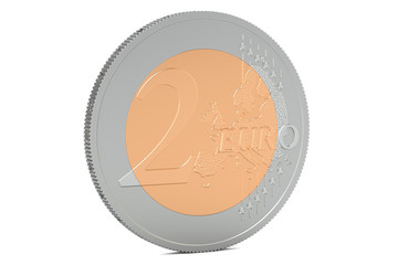 2 Euro Coin, 3D rendering