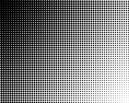 Vertical gradient black halftone dots background. Pop art template, texture illustration