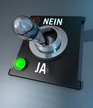 Switch "Ja" or "Nein", 3D Illustration