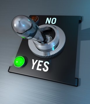 Switch Yes or no, 3D Illustration