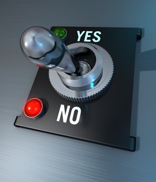Switch Yes or no, 3D Illustration