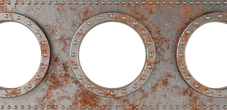 ship portholes - 3d rendering - put your own image in the portholes.