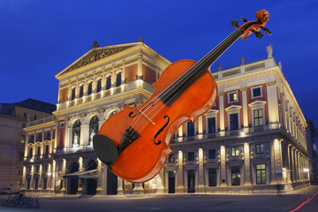Violine, Geigenbaumeisterin Veronika Versteeg, Hohenschäftlarn, hinten Musikvereinsaal, Wien