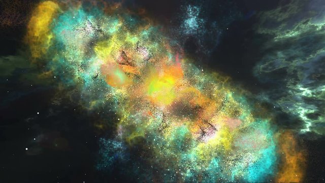 3d computer graphics of Abstract colorful nebula and starry sky in outer space