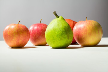 Close up on fruit composition- pear and apples