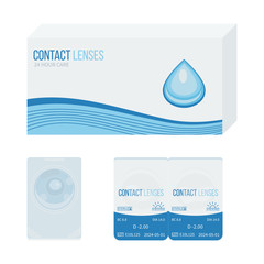 Contact lenses in a pack, front and back side vector.. - 168259183