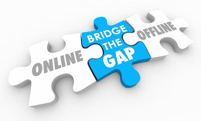 Bridge Gap Between Offline Online Data Service 3d Illustration