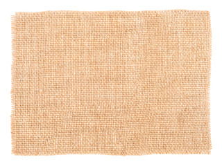 Sackcloth material isolated on white