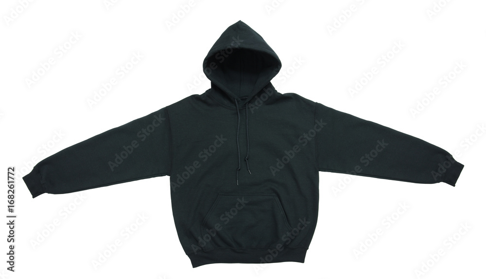 Canvas Prints spread out blank hoodie sweatshirt color black front view on white background