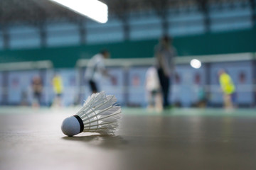 Fototapeta na wymiar Close up shuttlecock badminton