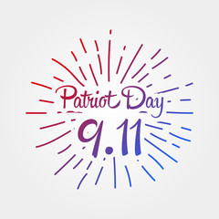 Fototapeta na wymiar Patriot day, simple memorial design vector illustration 11 september. USA accident, world trade centre, we will never forget. Hand draw style, simple doodle.