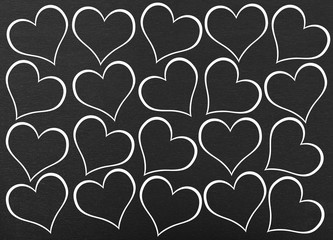  Heart seamless pattern on black background