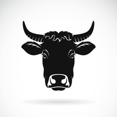 Vector of cow face on white background. Farm Animal.