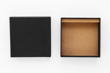 Black box packaging with lid
